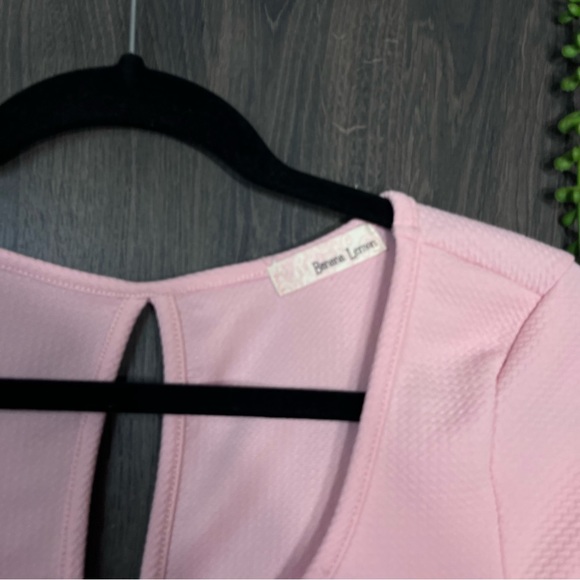 {💙2/$40💙Banana Lemon Pink Short Sleeve Fit & Flare Mini Dress Size M - Picture 8 of 15